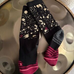 Stance Black and Gold Splatter Paint Patterned Women’s Socks